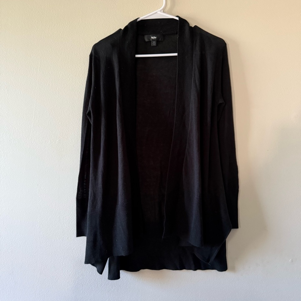 Women's Black Open Front Cardigan